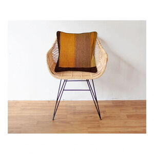 Handwoven Wool Kilim Face Throw Pillow Cover 16x16"